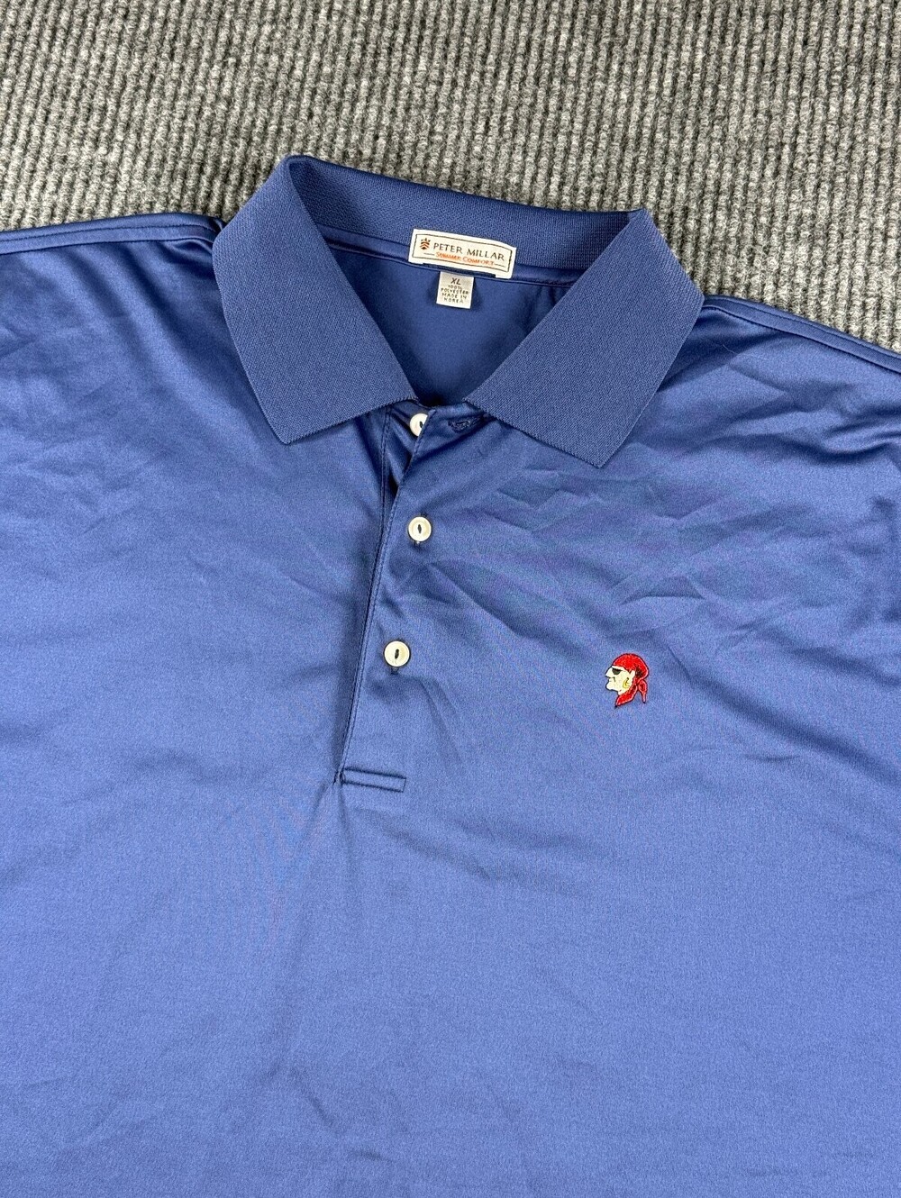 Peter Millar Summer Comfort Golf Polo Mens XL Navy Gasparilla Golf Club Stretch
